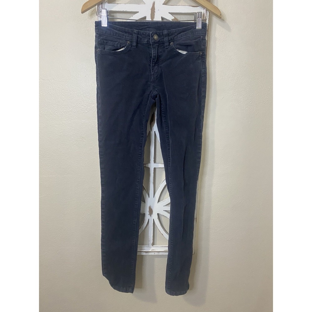 Patagonia Organic Cotton SIZE 26 Corduroy Low Rise Womens Slim Pants Navy Preppy